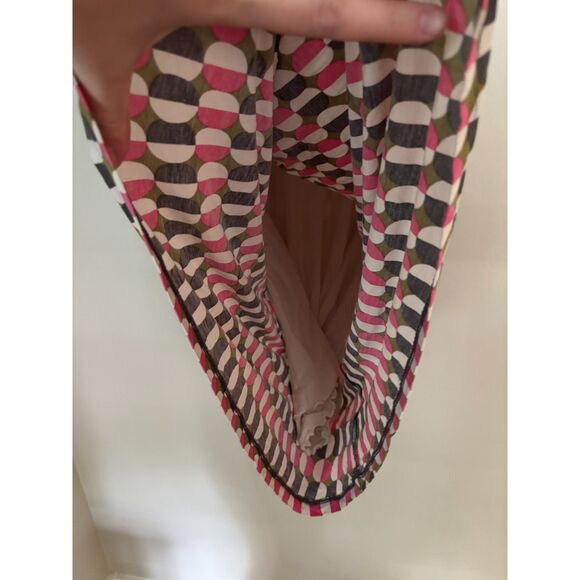 Boden Women's SZ 8R Geometric Dress100% Lyocell Ruched Bodice Long Sleeve Lined - Picture 7 of 7